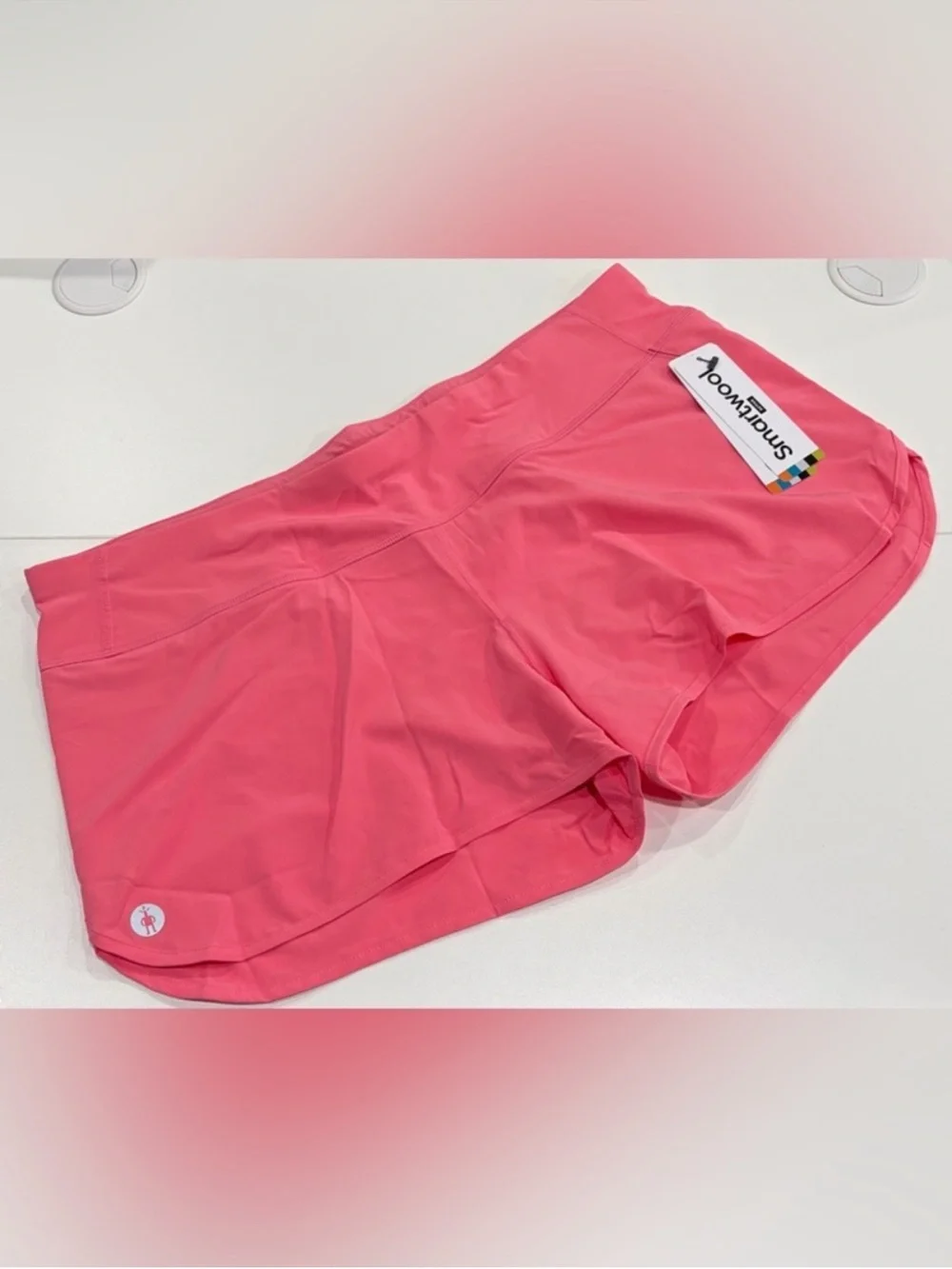 SmartWool Women's XL Active Lined Shorts Built-In Briefs Guava Pink NWT